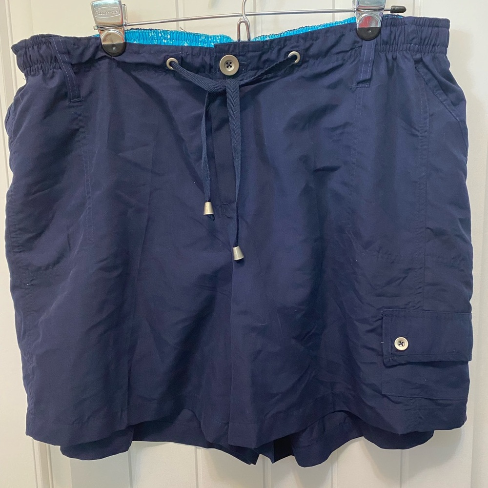 Just My Size relaxed fit navy shorts. Size 2X ( 18W-20W). Drawstring waist.